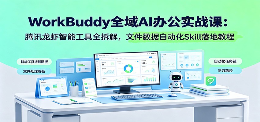 WorkBuddy全域AI办公实战课:腾讯龙虾智能工具全拆解,文件数据自动化Skill落地教程-马哥的资源库