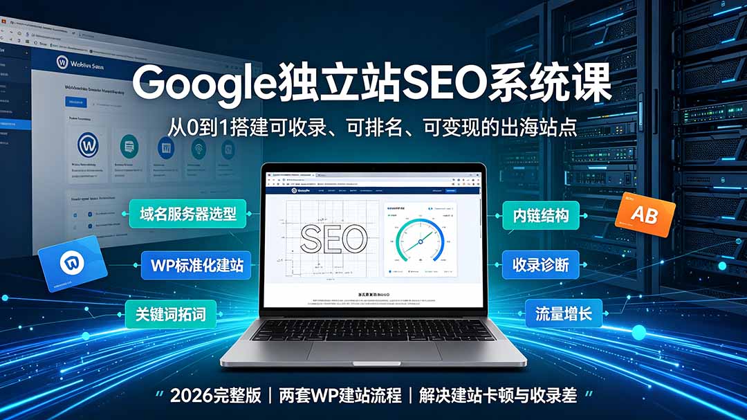 Google独立站SEO-7月系统课:出海基建×WordPress建站×AI内容生产×站内外优化×Search Console×AdSense变现-马哥的资源库