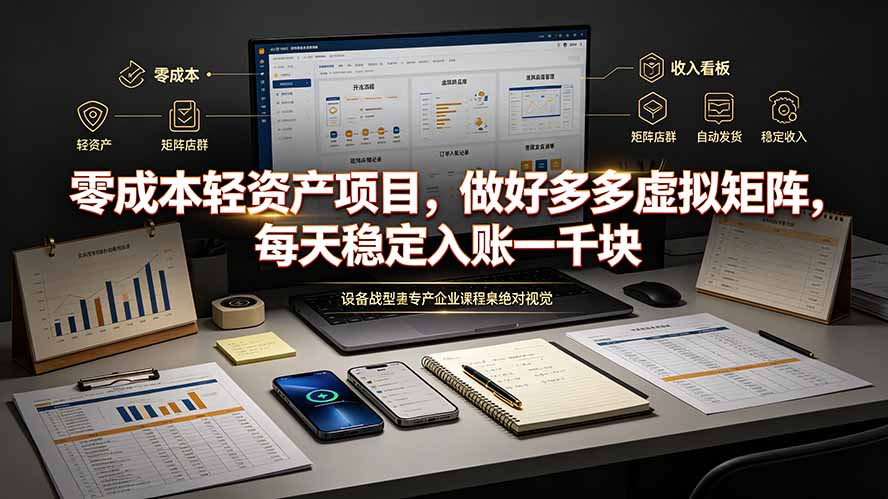零成本轻资产项目，做好多多虚拟矩阵，每天稳定入账一千块-马哥的资源库