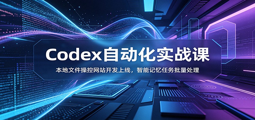 Codex自动化实战课：本地文件操控网站开发上线，智能记忆任务批量处理-马哥的资源库