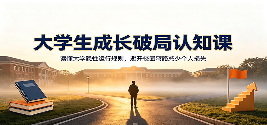 大学生成长破局认知课：读懂大学隐性运行规则，避开校园弯路减少个人损失-马哥的资源库