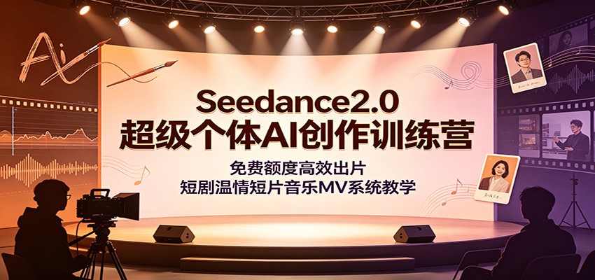 Seedance2.0超级个体AI创作训练营：免费额度高效出片，短剧温情短片音乐MV系统教学-马哥的资源库