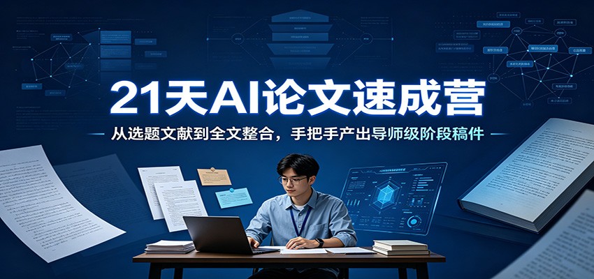 21天AI论文速成营:从选题文献到全文整合,手把手产出导师级阶段稿件-马哥的资源库