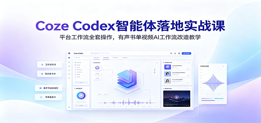 Coze Codex智能体落地实战课：平台工作流全套操作，有声书单视频AI工作流改造教学-马哥的资源库