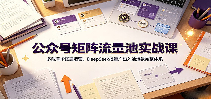 公众号矩阵流量池实战课：多账号IP搭建运营，DeepSeek批量产出入池爆款完整体系-马哥的资源库