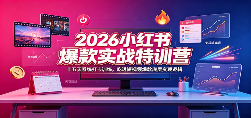 2026小红书爆款实战特训营：十五天系统打卡训练，吃透短视频爆款底层变现逻辑-马哥的资源库