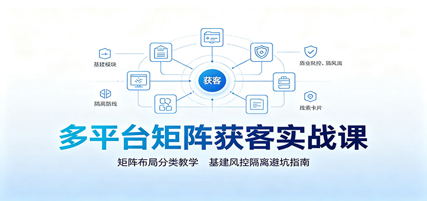 多平台矩阵获客实战课:矩阵布局分类教学,基建风控隔离避坑指南-马哥的资源库