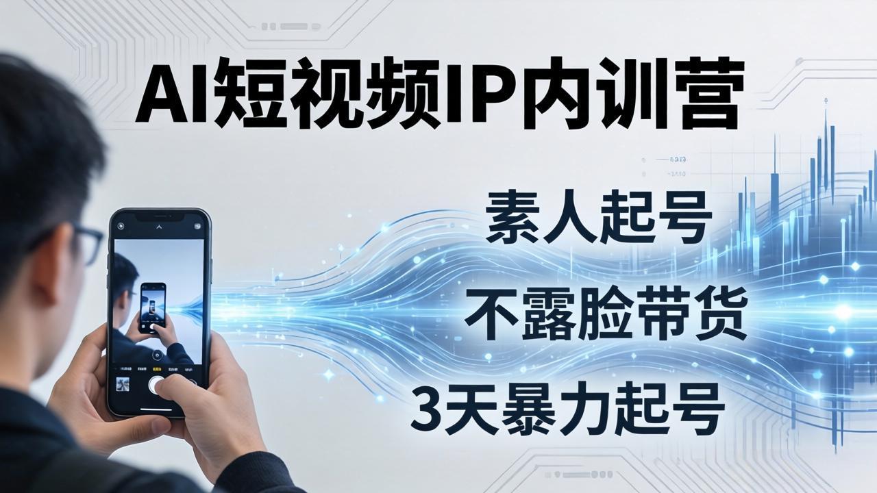 2026AI短视频IP内训营-更新：从素人起号到不露脸带货，3天暴力起号全流程拆解-马哥的资源库