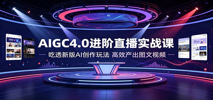 AIGC4.0进阶直播实战课：吃透新版AI创作玩法，高效产出图文视频-马哥的资源库