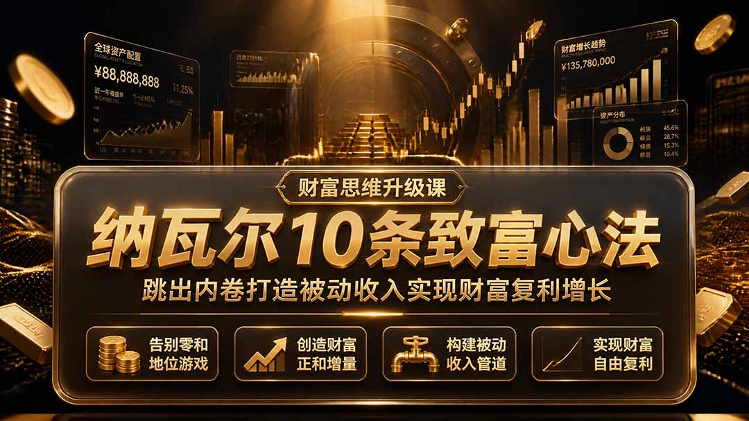 付费文章：纳瓦尔10条致富心法，跳出内卷打造被动收入实现财富复利增长-马哥的资源库
