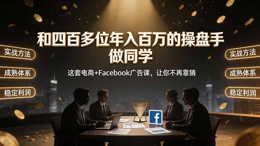 和四百多位年入百万的操盘手做同学——这套电商+Facebook广告课，让你不再靠猜【原创双语字幕】-马哥的资源库