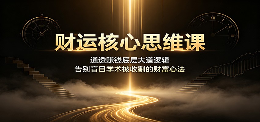 财运核心思维课:通透赚钱底层大道逻辑,告别盲目学术被收割的财富心法-马哥的资源库