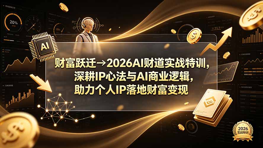 财富跃迁→2026AI财道实战特训,深耕IP心法与AI商业逻辑,助力个人IP落地财富变现-马哥的资源库