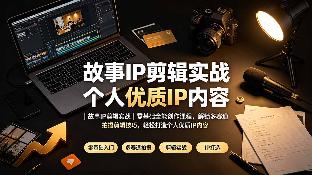 故事IP剪辑实战｜零基础全能创作课程，解锁多赛道拍摄剪辑技巧，轻松打造个人优质IP内容-马哥的资源库