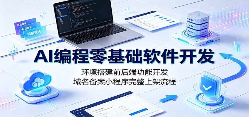 AI编程零基础软件开发：环境搭建前后端功能开发，域名备案小程序完整上架流程-马哥的资源库