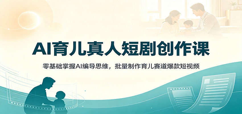 AI育儿真人短剧创作课：零基础掌握AI编导思维，批量制作育儿赛道爆款短视频-马哥的资源库