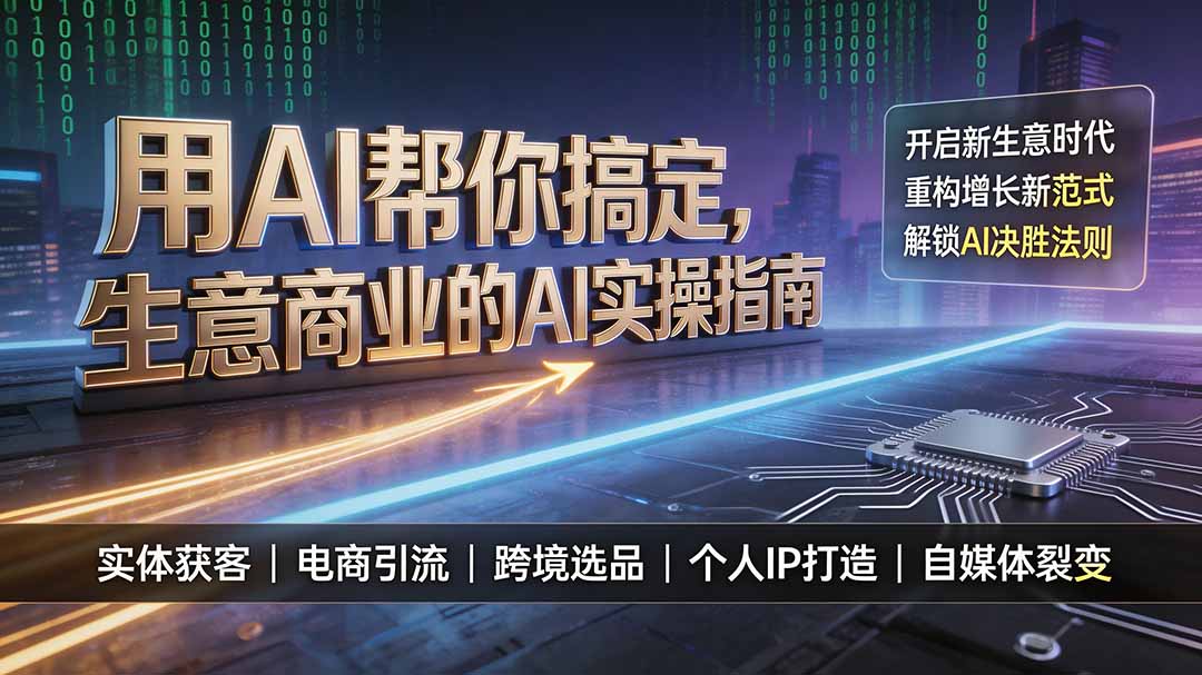 用AI帮你搞定，生意商业的AI实操指南，开启新生意时代，重构增长新范式，解锁AI时代决胜法则-马哥的资源库