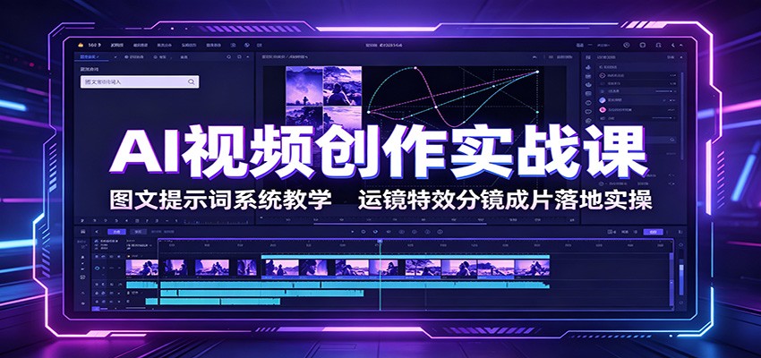 AI视频创作实战课:图文提示词系统教学,运镜特效分镜成片落地实操-马哥的资源库