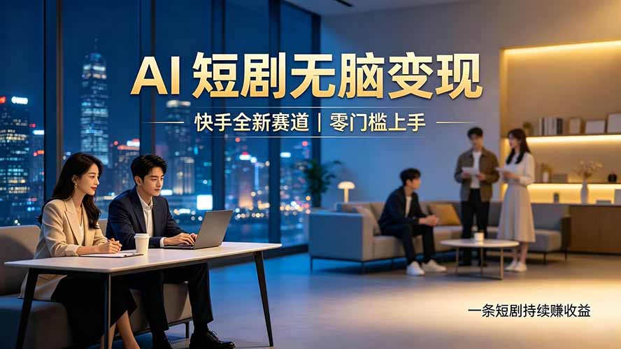 别乱找副业了，快手 AI 短剧零门槛长久被动增收-马哥的资源库