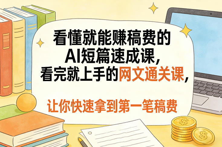 看懂就能賺稿费的AI短篇速成课,看完就上手的网文通关课,让你快速拿到第一笔稿费(更新8月)-马哥的资源库