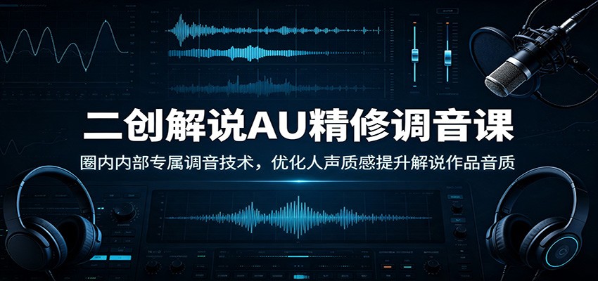 二创解说AU精修调音课：圈内内部专属调音技术，优化人声质感提升解说作品音质-马哥的资源库
