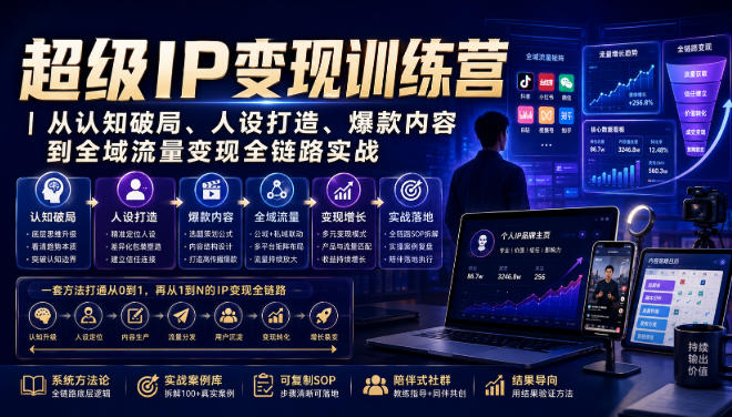 超级IP变现训练营|从认知破局、人设打造、爆款内容到全域流量变现全链路实战-马哥的资源库