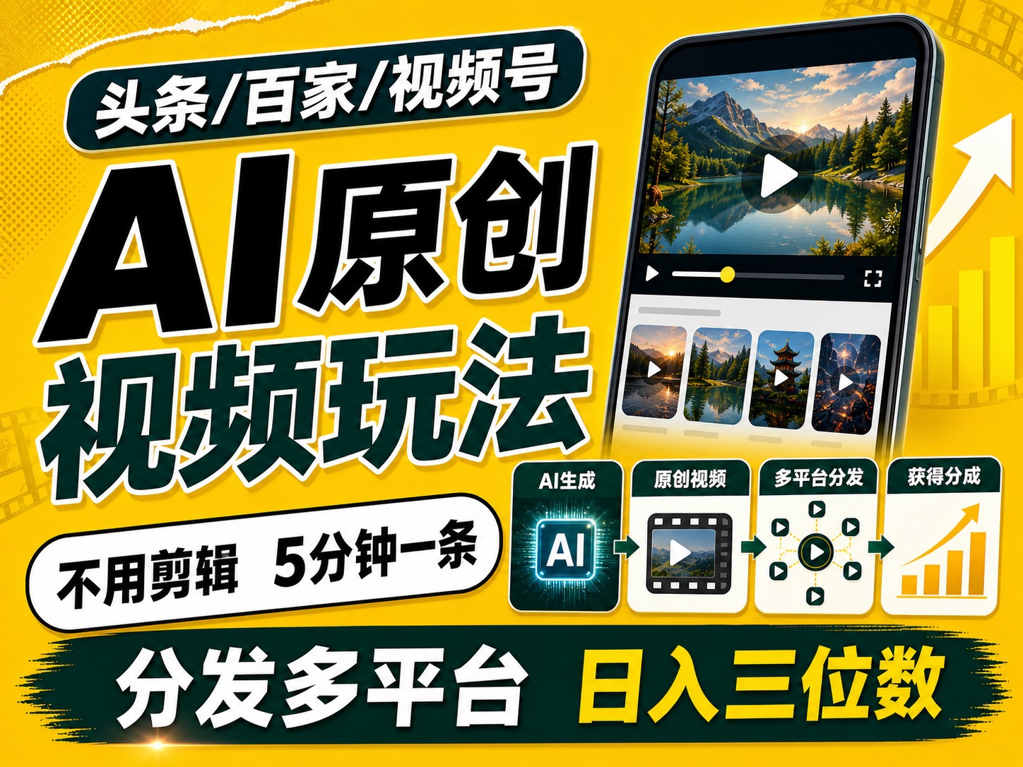 2026头条百家号升级玩法 5分钟一条原创视频 发多平台赚收-马哥的资源库