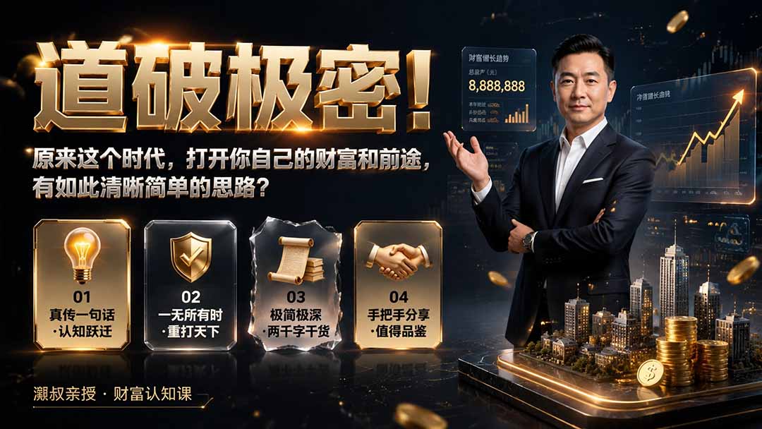付费文章:道破极密!原来这个时代,打开你自己的财富和前途,有如此清晰简单的思路?-马哥的资源库
