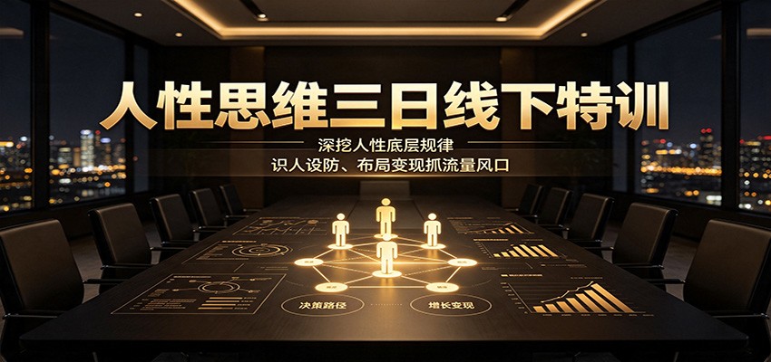 人性思维三日线下特训：深挖人性底层规律，识人设防、布局变现抓流量风口-马哥的资源库
