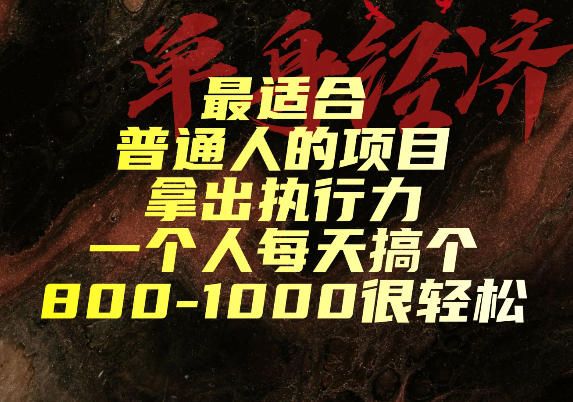 最适合普通人的项目，拿出执行力一个人每天搞个800-1k很轻松【揭秘】-马哥的资源库
