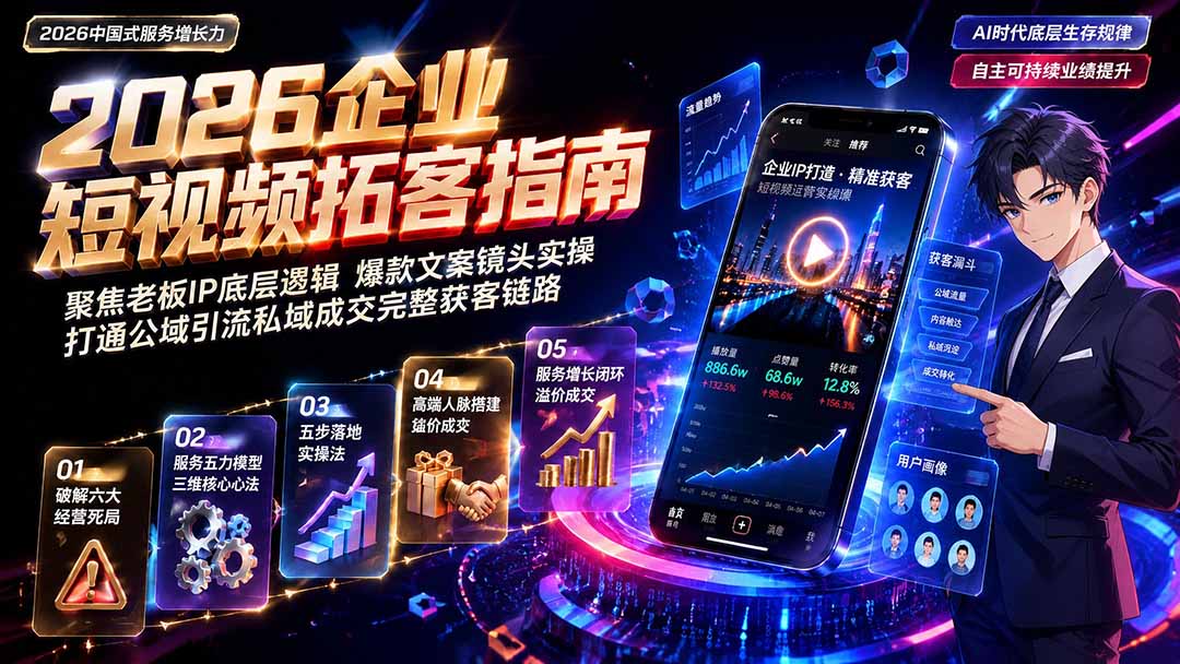 2026AI时代服务增长力实战课-无水印|五力模型三维心法教学,破解门店客源流失低价内卷实现长效业绩增长-马哥的资源库